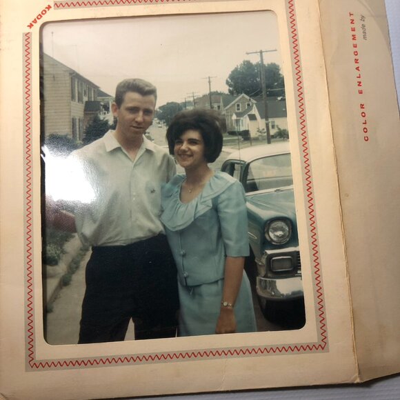 Vintage Kodachrome Photo 1956 Chevy Greaser Boy and Girlfriend - Picture 5 of 6